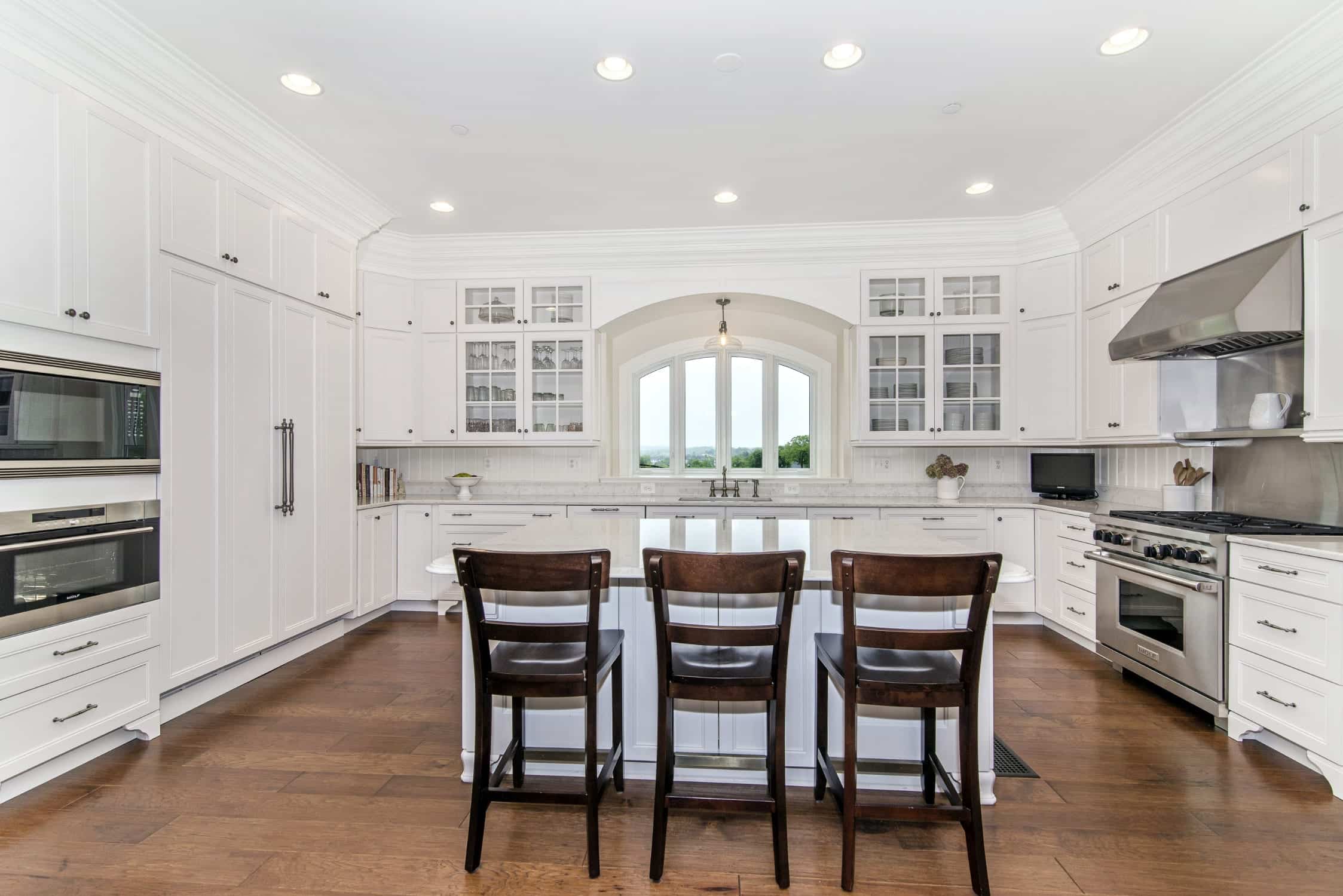 all white kitchen with white viaterra granite countertops maryland