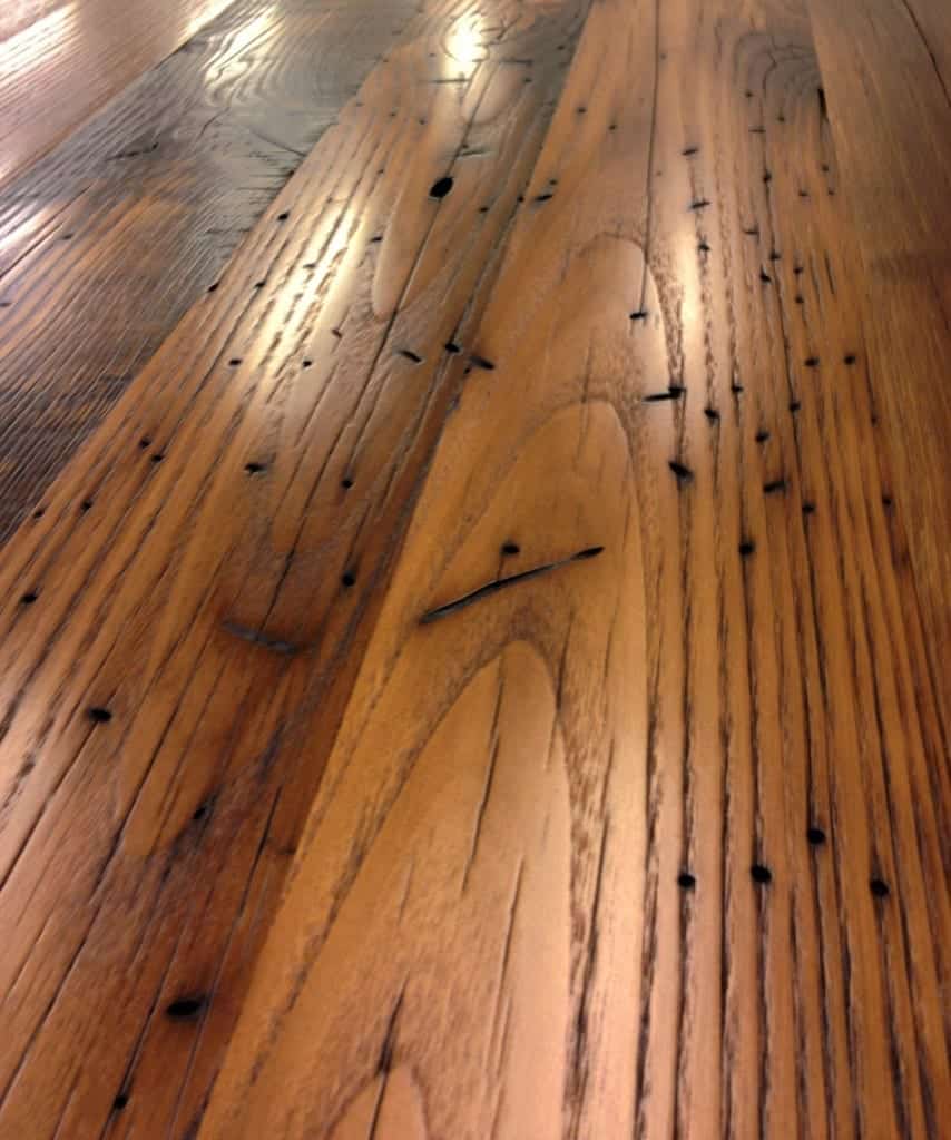 Reclaimed wormy chestnut countertop