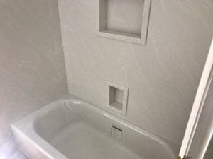 Corian and solid surfaces shower installation in Maryland